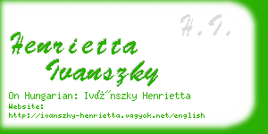 henrietta ivanszky business card